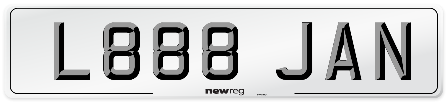 L888 JAN Number Plate from New Reg